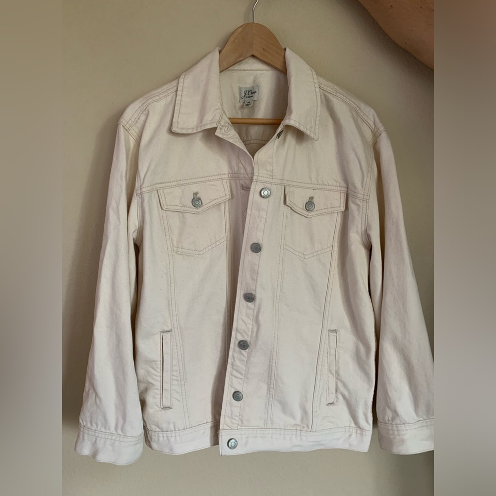 J. Crew white denim jacket